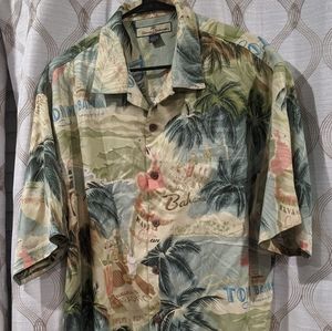 Tommy Bahama Tropical Summer Hawaiian Shirt 100% Silk